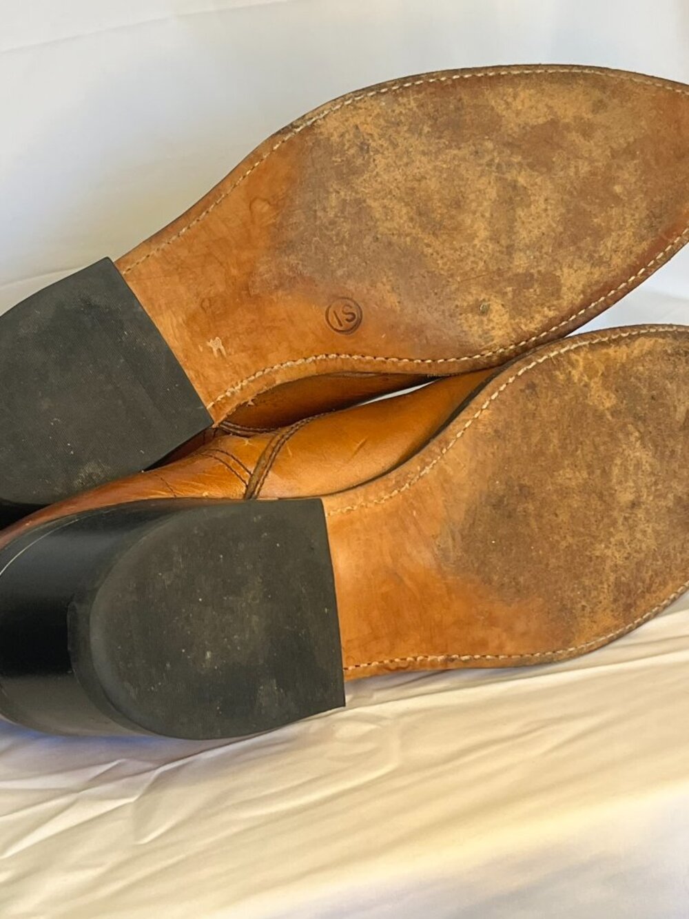 Vintage Laredo Men's Brown Leather Ankle Boots With Side Zip Size 13 - Picture 6 of 8
